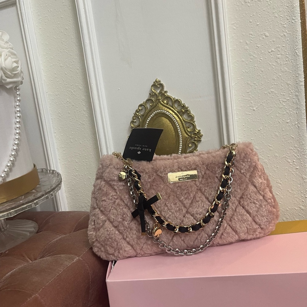 Kate Spade  Mixed Metal swag bag charm handle Chain Strap Accessory KM589 - Picture 11 of 16